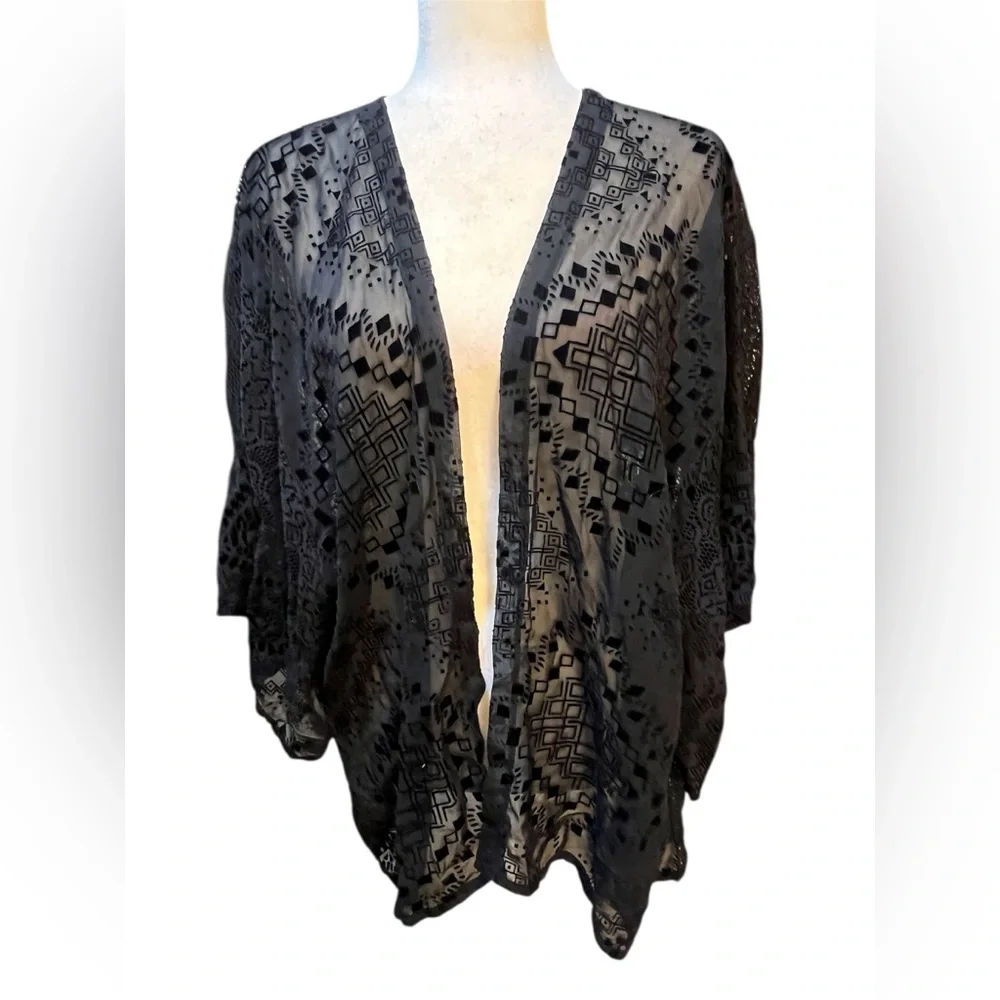 Hollister Black Lace Open Front Cardigan